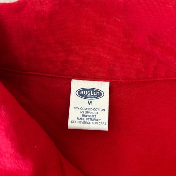 Women's Austin Clothing Co.‎ Red Collared Button Down Short Sleeve Top | Size M - Picture 9 of 10